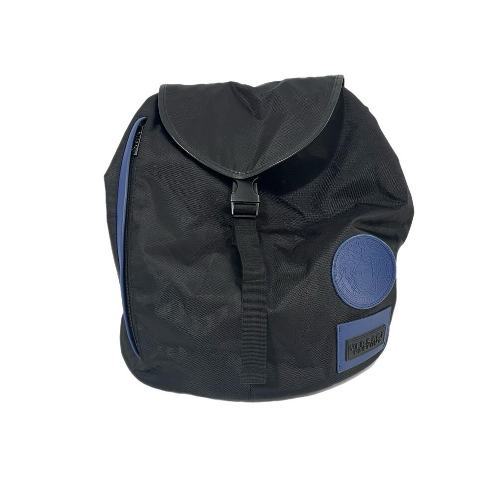 Versace Parfums Bag Backpack/ Black Drawstring Medusa Overnight Big Designer